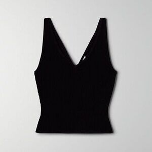Aritzia Babaton Sculpt Knit Double V Tank